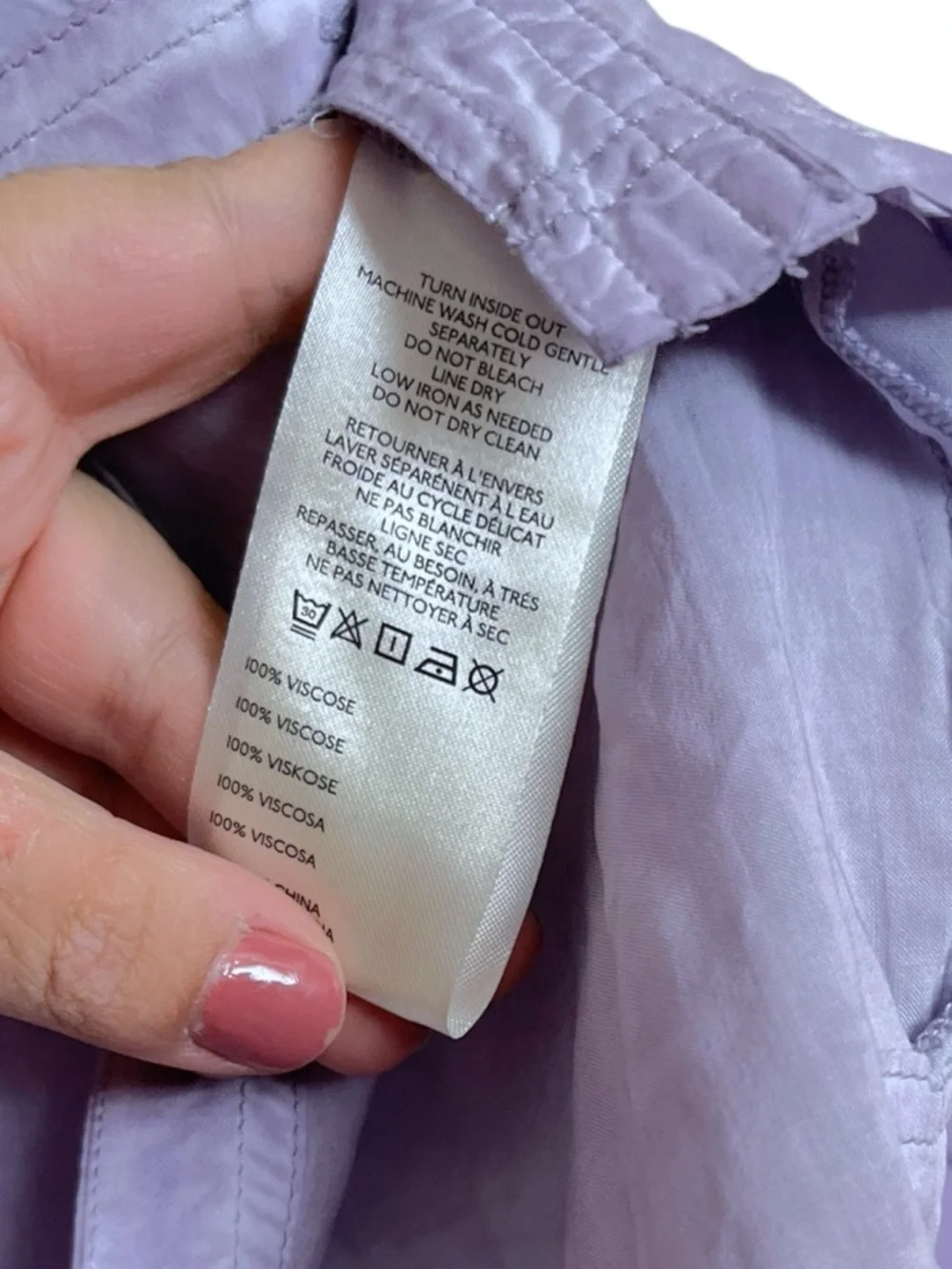 Anthropologie Pilcro Cinched-Sleeve Buttondown Top Washed Lavender Purple Small